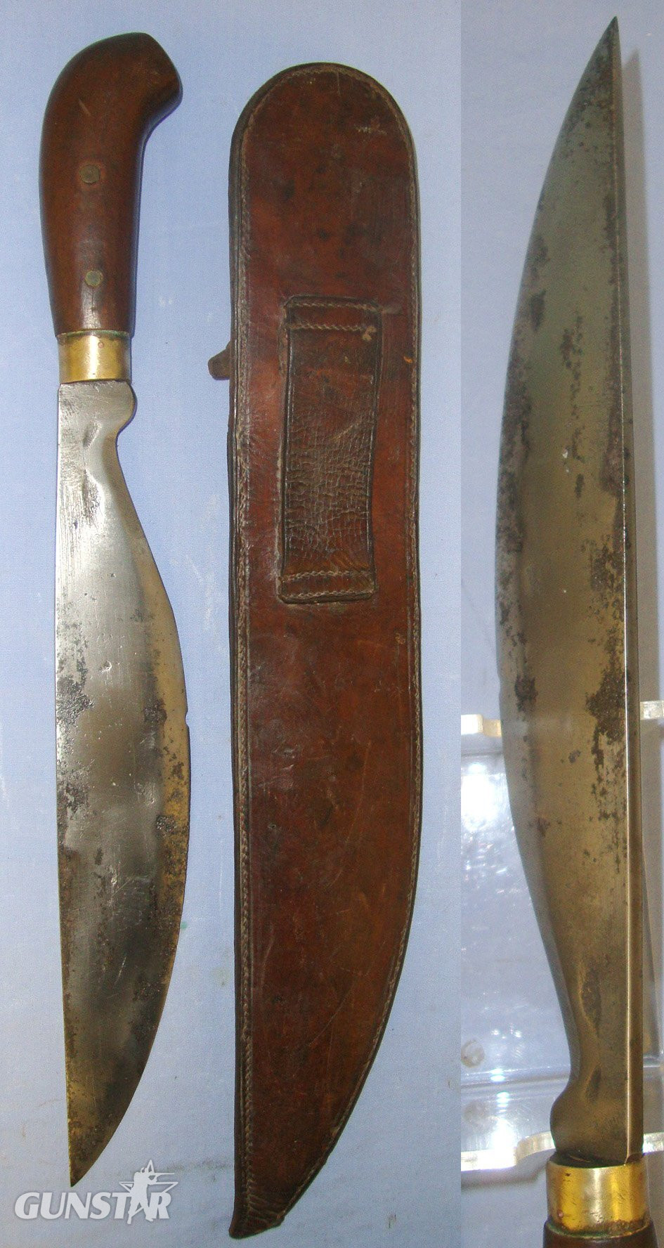  SCARCE**UNUSUAL**WW2 Burma Campaign British Chindit Special Forces, Fighting Knife / Machete With Barong Blade & British Military Form Leather Scabbard. Sn 21889 Other Blade