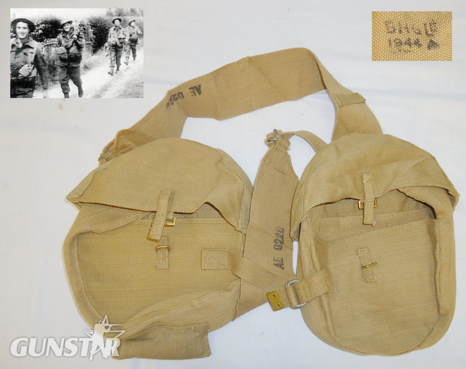Original 1944 Dated WWII Webley Matching Drum Magazine Pouches for the Vickers ‘K’ Machine Gun used by the S.A.S & L.R.D.G in North Africa, Italy and the Balkans by Maker B.H.G. 22127. Original 1944 Dated WWII Webley Matching Drum Magazine Pouches for the Vickers ‘K’ Machine Gun used by the S.A.S & L.R.D.G in North Africa, Italy and the Balkans by Maker B.H.G. 22127.  Antique & Militaria in 