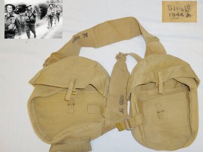 Original 1944 Dated WWII Webley Matching Drum Magazine Pouches for the Vickers ‘K’ Machine Gun used by the S.A.S & L.R.D.G in North Africa, Italy and the Balkans by Maker B.H.G. 22127. Original 1944 Dated WWII Webley Matching Drum Magazine Pouches for the Vickers ‘K’ Machine Gun used by the S.A.S & L.R.D.G in North Africa, Italy and the Balkans by Maker B.H.G. 22127.  Antique & Militaria