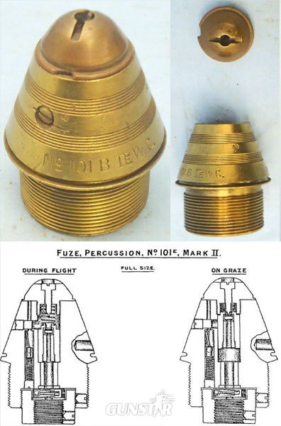 INERT DEACTIVATED. British WW1, 1917 Dated British No 101B Percussion Nose Fuze For High Explosive Heavy Howitzer H.E. (High Explosive) Rounds. - O 2187 INERT DEACTIVATED. British WW1, 1917 Dated British No 101B Percussion Nose Fuze For High Explosive Heavy Howitzer H.E. (High Explosive) Rounds. - O 2187  Other Ammunition