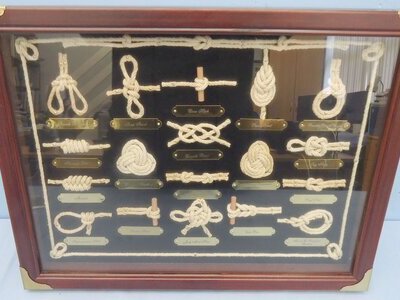 Excellent Framed Naval ‘Knottology’ Hanging Display Case. MISC 828. Excellent Framed Naval ‘Knottology’ Hanging Display Case. MISC 828.  Other Accessory