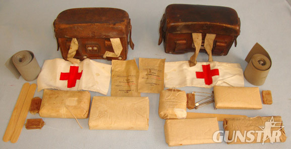Pair Of WWII 1937 & 1941 Dated German Army Combat Field Medic’s (Sanitäter) Hard Combat Field Medic’s (Sanitäter) Hard Case Left & Right Leather Belt Pouches By  Other Accessory