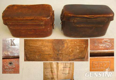  Pair Of WWII 1937 & 1941 Dated German Army Combat Field Medic’s (Sanitäter) Hard Combat Field Medic’s (Sanitäter) Hard Case Left & Right Leather Belt Pouches By  Other Accessory