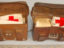 Pair Of WWII 1937 & 1941 Dated German Army Combat Field Medic’s (Sanitäter) Hard Combat Field Medic’s (Sanitäter) Hard Case Left & Right Leather Belt Pouches By  Other Accessory