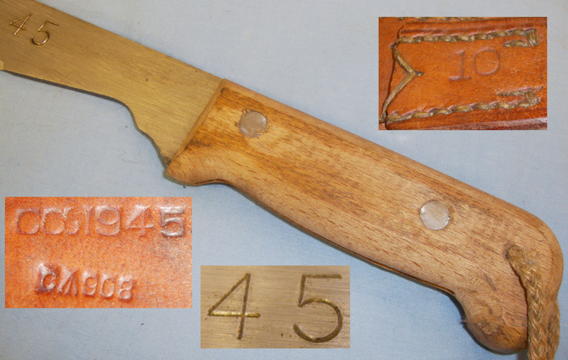 WWII 1945 Dated British Indian Army Machete by Maker Martin Davis and 1945 Stamped Side Opening Sheath by Cawnpore Arsenal. ED 2691. Other Blade