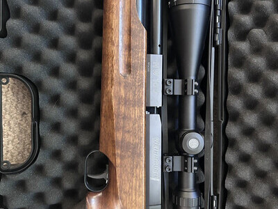 Weihrauch HW100T with a Hawke Vantage 6-24 x 50 Scope .177