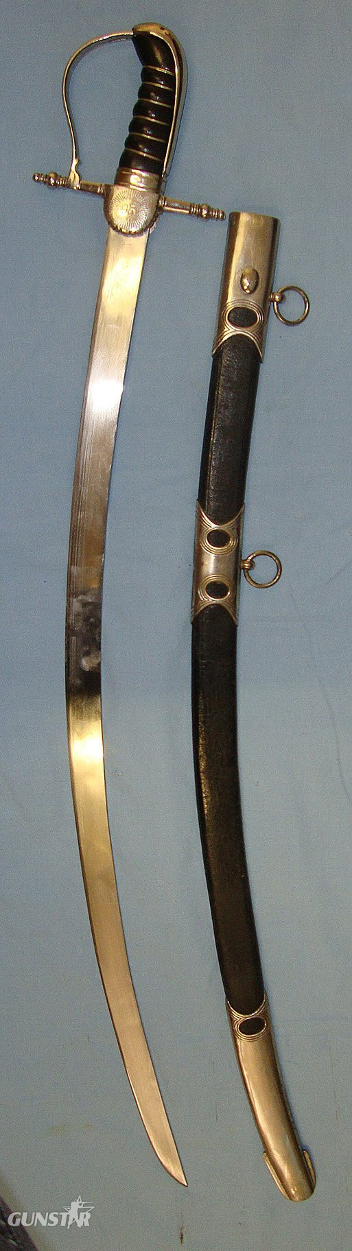 Early 20th Century / WW1 Era Imperial German Field Artillery / Cavalry Sabre Form Sword Langet Regiment Marked ‘95’ (95th Regiment) & Scabbard. Sn 23484:106  Sword in 