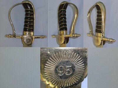 Early 20th Century / WW1 Era Imperial German Field Artillery / Cavalry Sabre Form Sword Langet Regiment Marked ‘95’ (95th Regiment) & Scabbard. Sn 23484:106  Sword