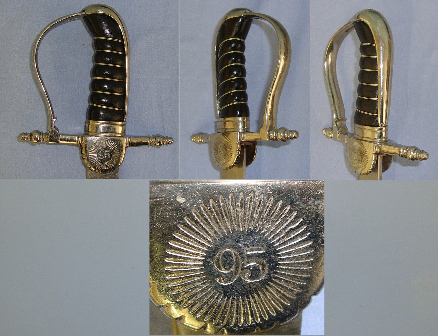 Early 20th Century / WW1 Era Imperial German Field Artillery / Cavalry Sabre Form Sword Langet Regiment Marked ‘95’ (95th Regiment) & Scabbard. Sn 23484:106  Sword