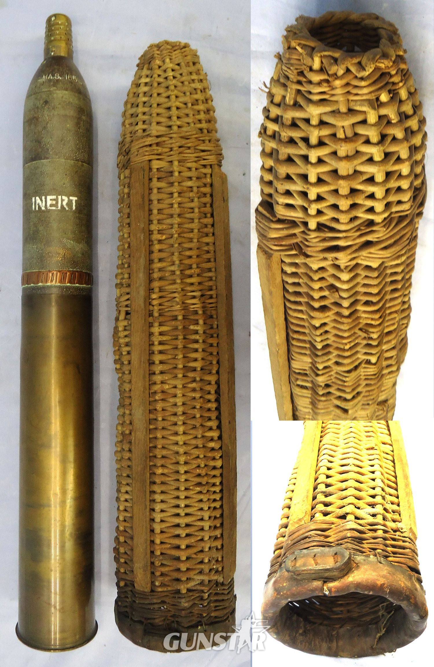 Original, WW1, French Artillery Wicker Ammunition Carrier for 75mm Field Gun Ammunition used by the French Army during WW1 to carry Ammunition to the Guns. O 2410 Original, WW1, French Artillery Wicker Ammunition Carrier for 75mm Field Gun Ammunition used by the French Army during WW1 to carry Ammunition to the Guns. O 2410 Various Other Ammunition in 