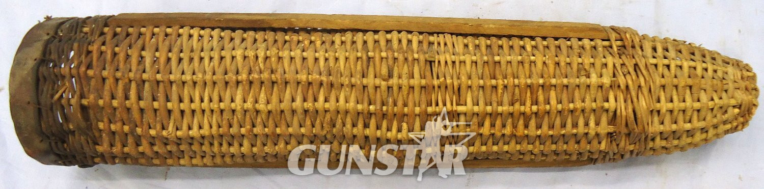 {CATEGORY} - Original, WW1, French Artillery Wicker Ammunition Carrier for 75mm Field Gun Ammunition used by the French Army during WW1 to carry Ammunition to the Guns. O 2410 Original, WW1, French Artillery Wicker Ammunition Carrier for 75mm Field Gun Ammunition used by the French Army during WW1 to carry Ammunition to the Guns. O 2410 Various Other Ammunition in 