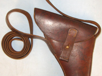Webley & Scott Webley Trench/Flare Signal Pistol Holster With Cross Belt/ Shoulder Strap.  Care & Storage
