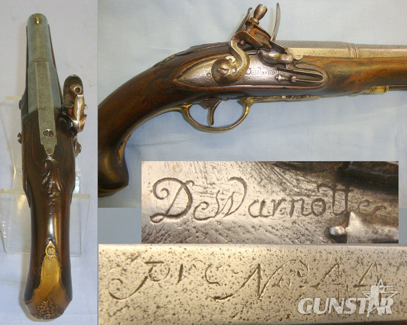 ORNATE**C1800 ‘De Warnotte Pic No.44’ 15 Bore Gentleman’s Flintlock Traveling Pistol With Brass Fittings & Rifled Barrel. Sn 21393:53 16 Bore/gauge Muzzleloader in 