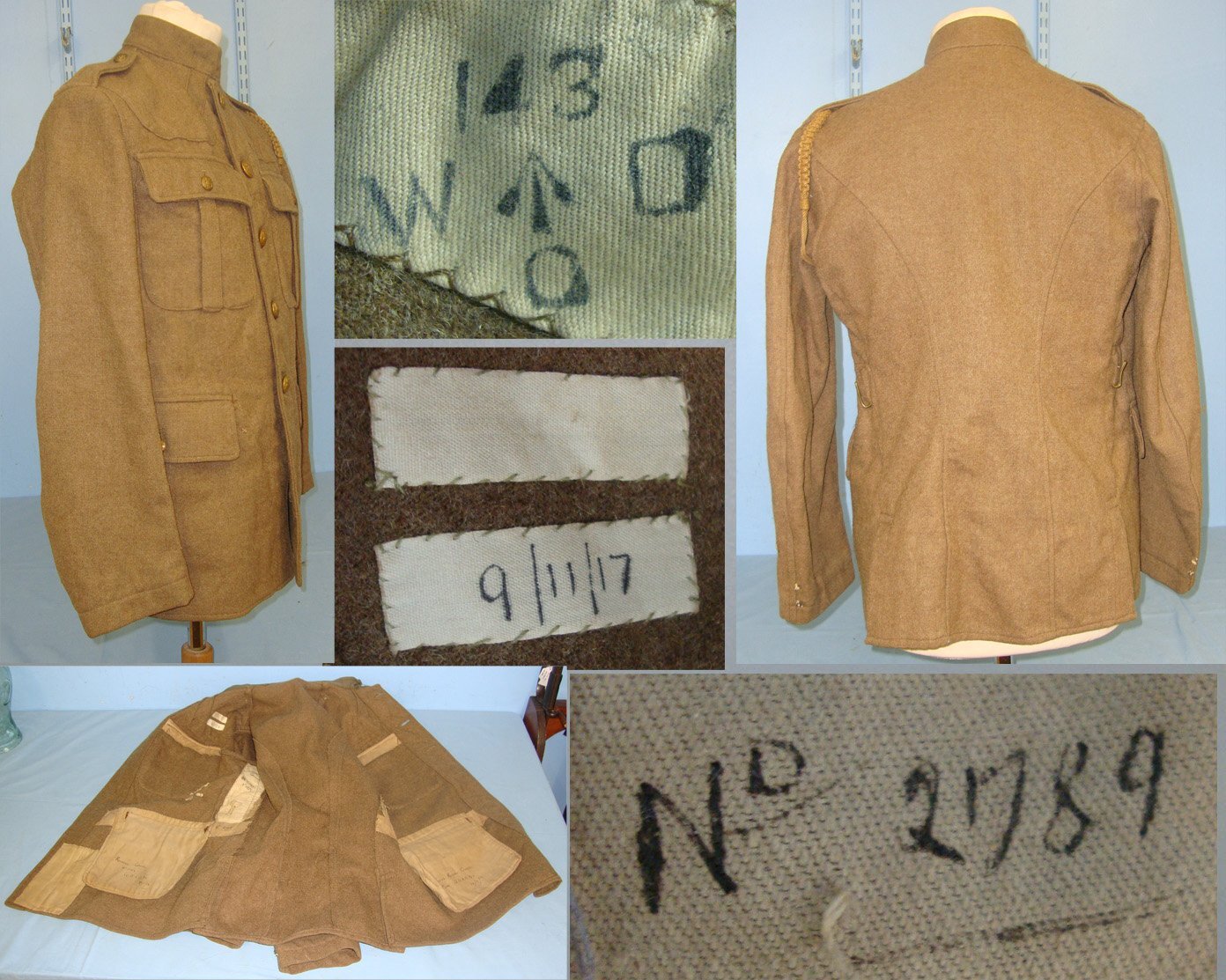  WW1 1916 & 1917 Dated British WD ‘Q.O.R.G Yeo’ (Queen\'s Own Royal Glasgow Yeomanry Regiment) 1915 Pattern Other Ranks Stand Collar Khaki Battledress Tunic By G Ltd To Trooper 2789 R. Carroll With Lanyard. Sn 22553:15  Clothing