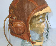 USAAF) Fighter Pilot\\\'s B-6 Leather Flying Helmet With Murdock Co U.S. Army Si Fighter Pilot's B-6 Leather Flying Helmet With Murdock Co U.S. Army Signal Corps Clothing