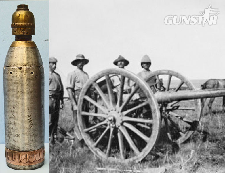 INERT DEACTIVATED. Rare British Boer War Period 1900 Dated 15 Pounder Mark V, Breach Loading Horse Field Gun Shrapnel Shell. - O 1954 INERT DEACTIVATED. Rare British Boer War Period 1900 Dated 15 Pounder Mark V, Breach Loading Horse Field Gun Shrapnel Shell. - O 1954  Other Ammunition in 