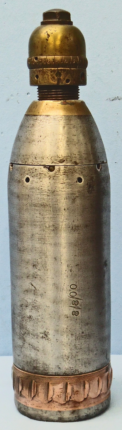 INERT DEACTIVATED. Rare British Boer War Period 1900 Dated 15 Pounder Mark V, Breach Loading Horse Field Gun Shrapnel Shell. - O 1954 INERT DEACTIVATED. Rare British Boer War Period 1900 Dated 15 Pounder Mark V, Breach Loading Horse Field Gun Shrapnel Shell. - O 1954  Other Ammunition - {CATEGORY} in 