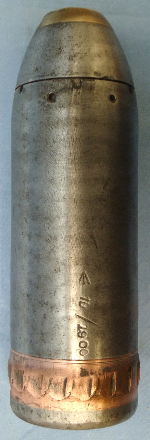 INERT DEACTIVATED. Rare British Boer War Period 1900 Dated 15 Pounder Mark V, Breach Loading Horse Field Gun Shrapnel Shell. - O 1954 INERT DEACTIVATED. Rare British Boer War Period 1900 Dated 15 Pounder Mark V, Breach Loading Horse Field Gun Shrapnel Shell. - O 1954  Other Ammunition 