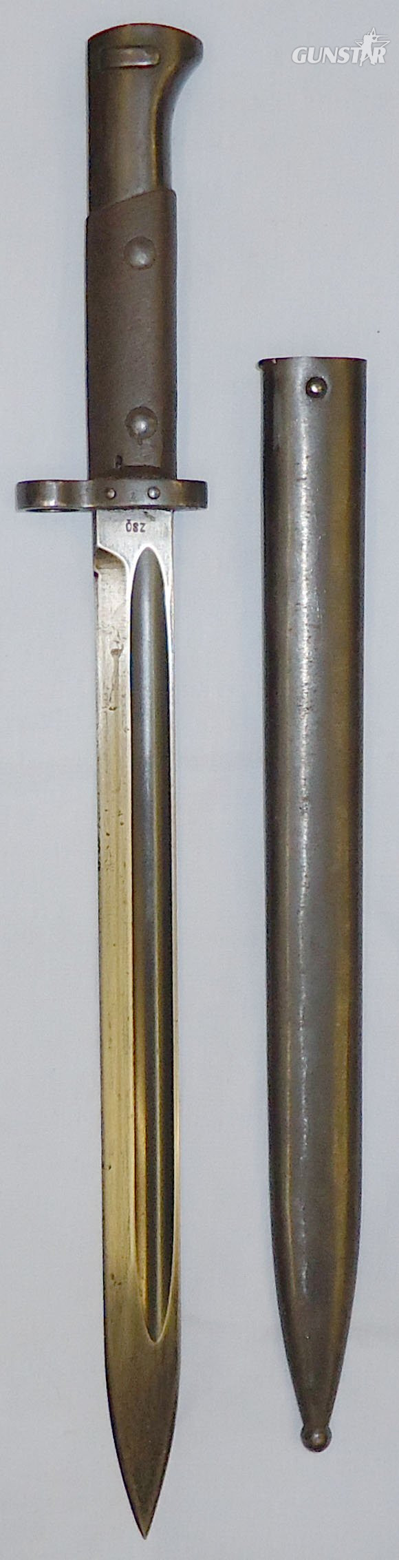  Czech VZ 24 WW2 German Occupation Manufacture Bayonet and Scabbard by Československá zbrojovka a.s., Brno. BAYO 247. Bayonet