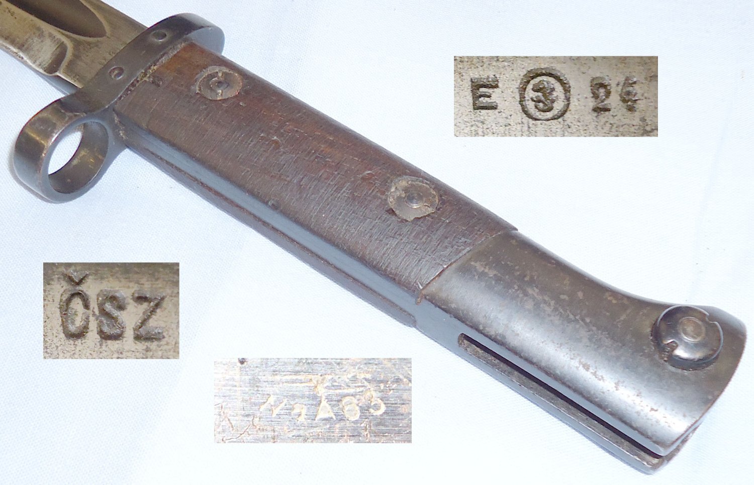 Czech VZ 24 WW2 German Occupation Manufacture Bayonet and Scabbard by Československá zbrojovka a.s., Brno. BAYO 247. Bayonet