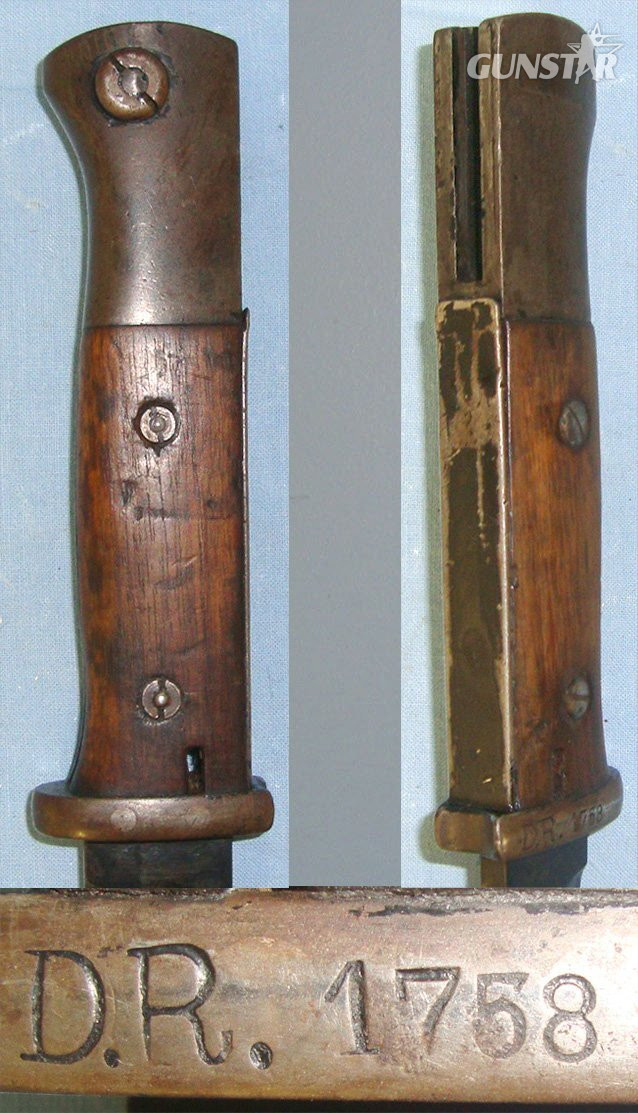 WW1 Imperial German Storm Trooper’s Kar 98 Bayonet Re-Issued Inter War & WW2 To The Nazi ‘DR’ Deutsche Reichsbahn (German National Railway) Military Guards / Police & Scabbard With Leather Frog. Sn 22382 Bayonet