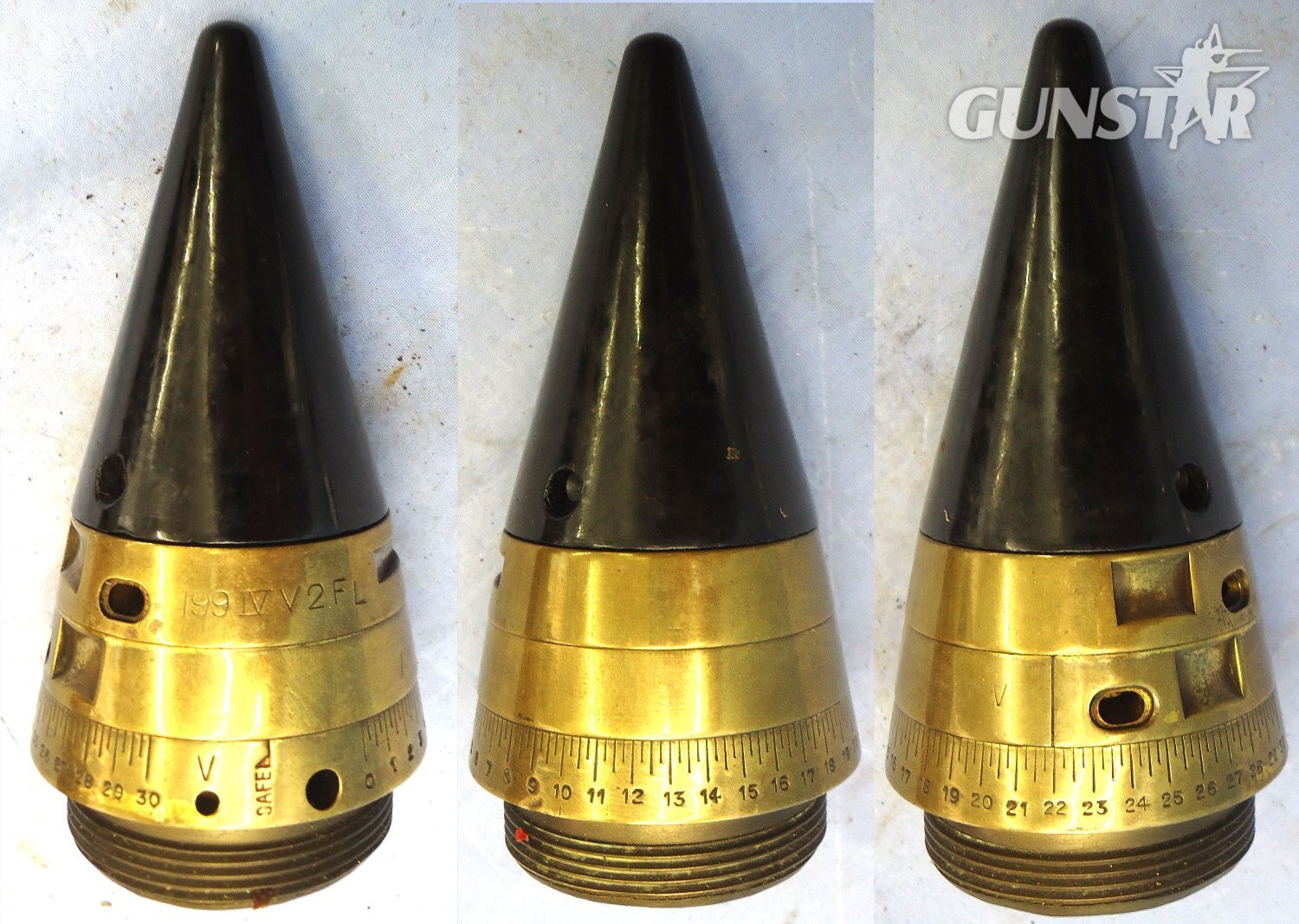 INERT DEACTIVATED. **MINT** British, WW2, Strippable, No 199 Mk IV Time Fuze for the British 3.7 Inch Anti-aircraft Gun. O 2411 INERT DEACTIVATED. **MINT** British, WW2, Strippable, No 199 Mk IV Time Fuze for the British 3.7 Inch Anti-aircraft Gun. O 2411 Various Other Ammunition in 