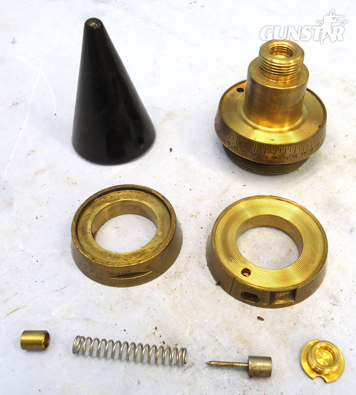 INERT DEACTIVATED. **MINT** British, WW2, Strippable, No 199 Mk IV Time Fuze for the British 3.7 Inch Anti-aircraft Gun. O 2411 INERT DEACTIVATED. **MINT** British, WW2, Strippable, No 199 Mk IV Time Fuze for the British 3.7 Inch Anti-aircraft Gun. O 2411 Various Other Ammunition