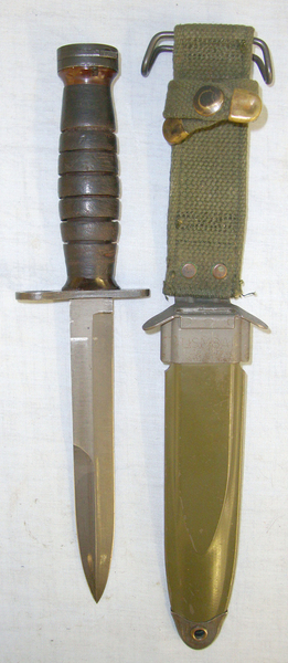  WW2 U.S. Army M4 Knife  Bayonet for the M1 Carbine By Imperial & M8A1 Scabbard By PWH (Pennsylvania Working Home For The Blind) Bayonet