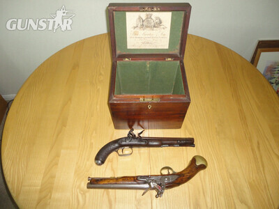 Durs Egg duelling pistol,Short Sea Service, Flintlock pocket pistol, John Manton and Son Powder magazine. None Muzzleloader