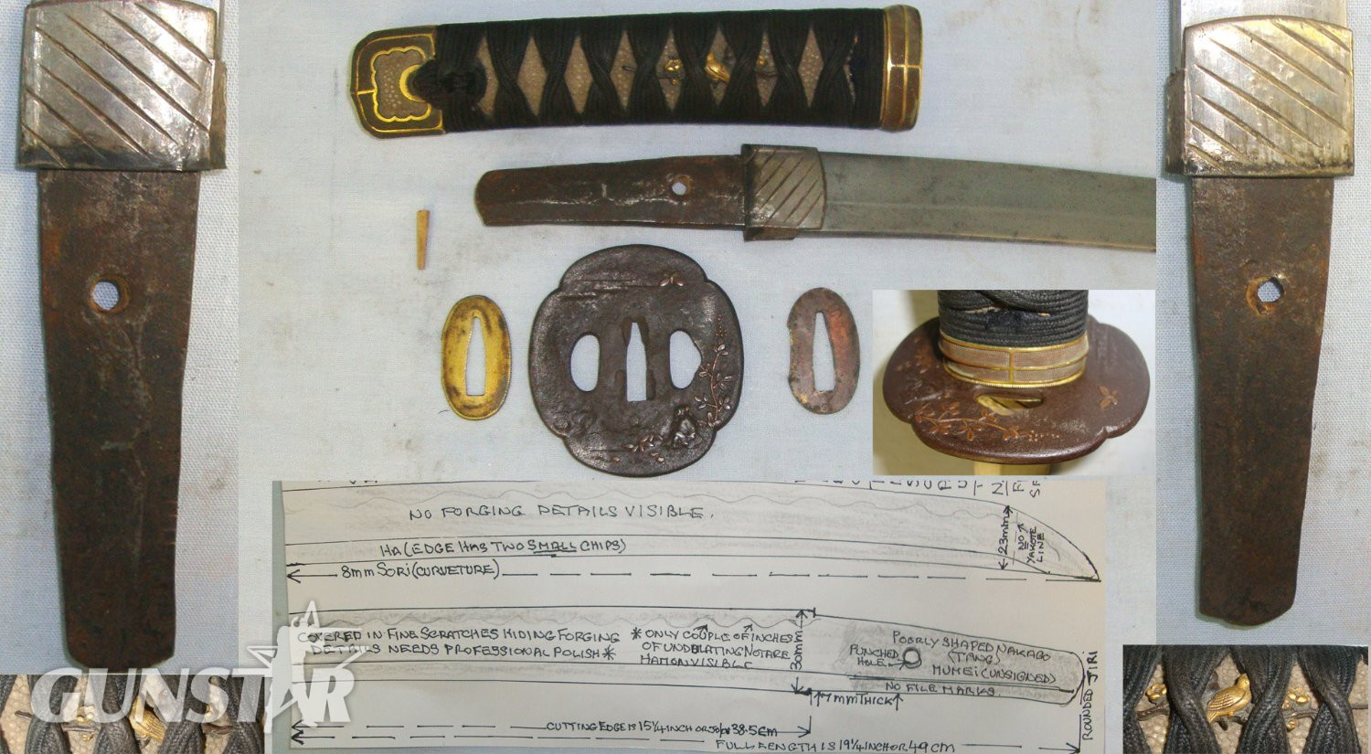 Japanese Meiji Period 1868-1912 Wakizashi Short With Scabbard & UK Expert Assessment. Sn 22824 Sword in 