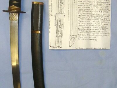 Japanese Meiji Period 1868-1912 Wakizashi Short With Scabbard & UK Expert Assessment. Sn 22824 Sword