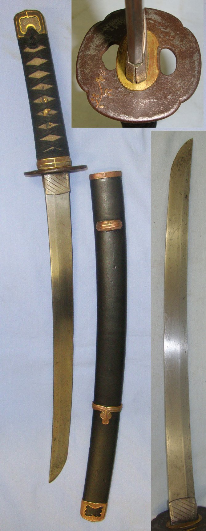  Japanese Meiji Period 1868-1912 Wakizashi Short With Scabbard & UK Expert Assessment. Sn 22824 Sword