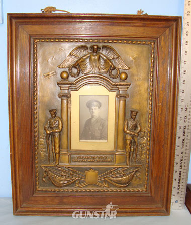 Unknown Memorial Plaque With Glazed Original Portrait Photo Post Card Of An Unknown Brit Other Accessory in 