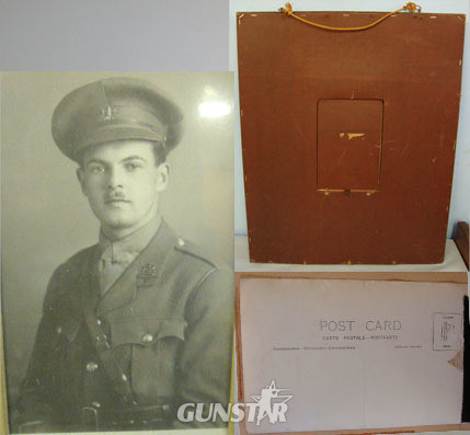 Unknown Memorial Plaque With Glazed Original Portrait Photo Post Card Of An Unknown Brit Other Accessory