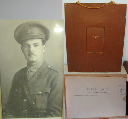 Unknown Memorial Plaque With Glazed Original Portrait Photo Post Card Of An Unknown Brit Other Accessory