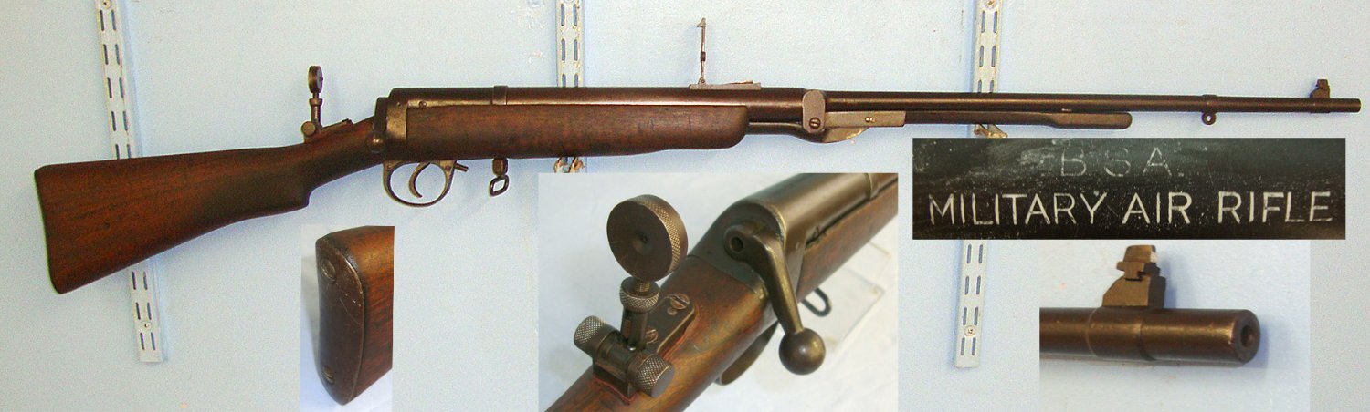 RAREST & MOST DESIRABLE**1907-1914 BSA Military Long Rifle Pattern ‘Long Lee Type’ .177 Calibre Territorial / Volunteer Lincoln Jeffries Patent Under-Lever Training Air Rifle With Additional Flip Up Aperture Target Peep Sight. Sn 23509 air rifle .177