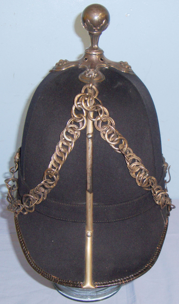  Post 1901, Home Service Pattern, Scottish, 1st Forfarshire Volunteer Artillery Blue Cloth Helmet With Ball Top Mount Marked Patent 23092 & Regulation Cork Helmet . Sn 10249. Post 1901, Home Service Pattern, Scottish, 1st Forfarshire Volunteer Artillery Blue Cloth Helmet With Ball Top Mount Marked Patent 23092 & Regulation Cork Helmet . Sn 10249. Clothing