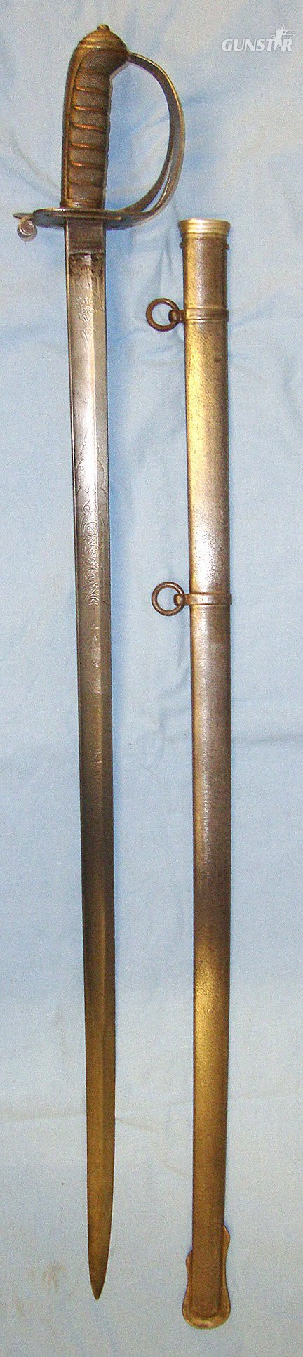  Victorian, British Ordnance C. Smith & Son London Pattern 1827 Officer's Presentation Sword With Etched Blade ‘F.S.F.S From G. Cadets Of B. Co R.M.C.S (Royal Military College Sandhurst) Christmas 1869’ & Scabbard. ED 2552  Sword