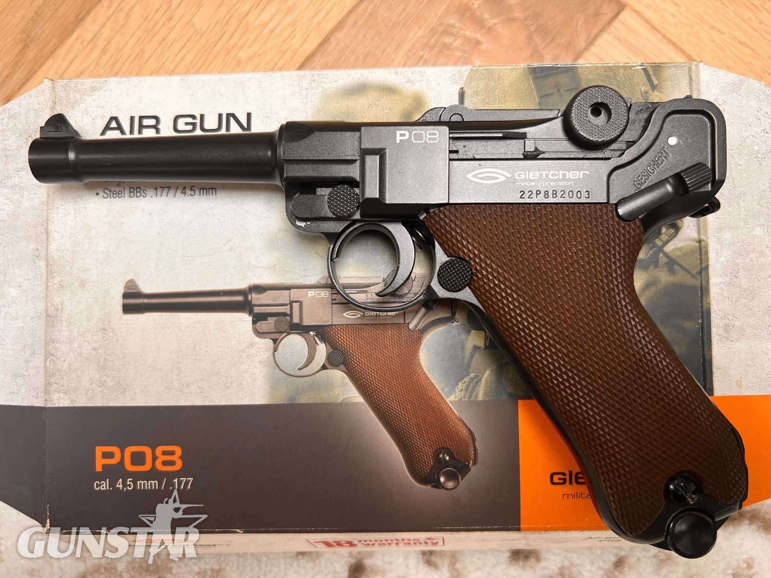 Gletcher P08 .177 Semi Auto in 