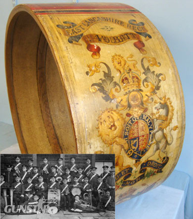 Hawkes & Moseley Large Kings Crown Hand Painted Military Band Bass Drum To The East Lancashire 'O Other Accessory