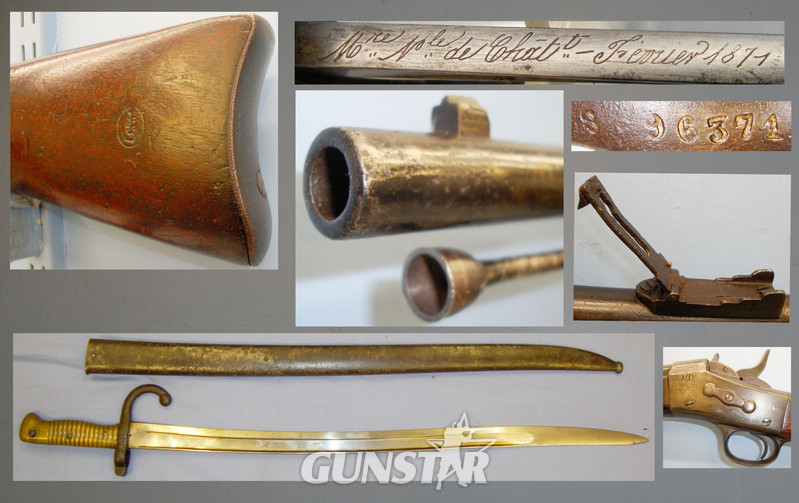 Remington U.S. Remington, 1870\\\'s Swedish Contract Rolling Block 11mm Rifle & Bayonet. (deactivated for display) Sn 10923:20. Single Shot None Rifle