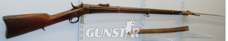  Remington U.S. Remington, 1870\\\'s Swedish Contract Rolling Block 11mm Rifle & Bayonet. (deactivated for display) Sn 10923:20. Single Shot None Rifle