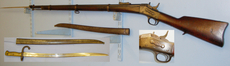 Remington U.S. Remington, 1870\\\'s Swedish Contract Rolling Block 11mm Rifle & Bayonet. (deactivated for display) Sn 10923:20. Single Shot None Rifle