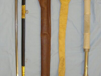 1960 PERSONALLY PRESENTED BY QE II** British Royal Navy Officer’s Sword By Gieves With Etched Presentation Panel To Midshipman William David Spence Kay Smith, Scabbard With Covers & Gieves Midshipman’s Telescope With Similar Presentation Inscription.  Sword