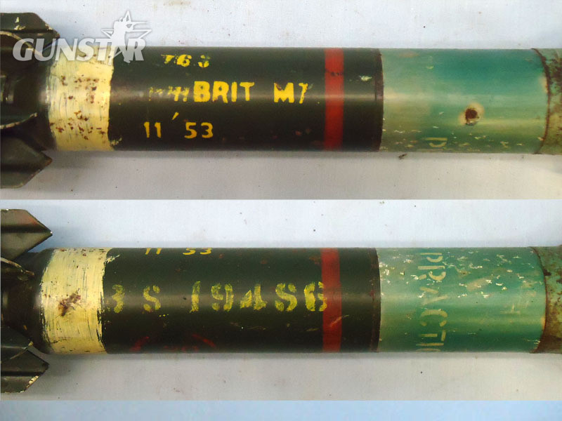 DEACTIVATED INERT. British, 1953 Dated, L5 3.5 Inch Practice HEAT (High Explosive Anti-Tank) (Bazooka) Round. - O 1774 DEACTIVATED INERT. British, 1953 Dated, L5 3.5 Inch Practice HEAT (High Explosive Anti-Tank) (Bazooka) Round. - O 1774  Other Ammunition