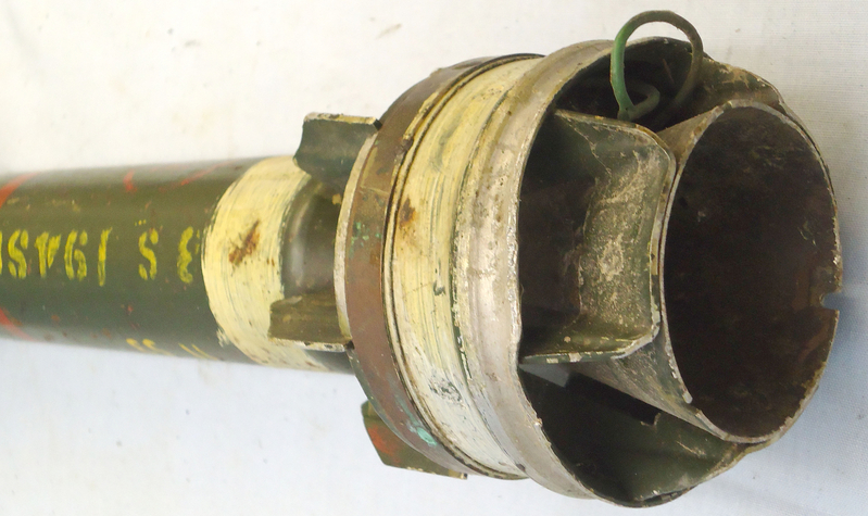 DEACTIVATED INERT. British, 1953 Dated, L5 3.5 Inch Practice HEAT (High Explosive Anti-Tank) (Bazooka) Round. - O 1774 DEACTIVATED INERT. British, 1953 Dated, L5 3.5 Inch Practice HEAT (High Explosive Anti-Tank) (Bazooka) Round. - O 1774  Other Ammunition 