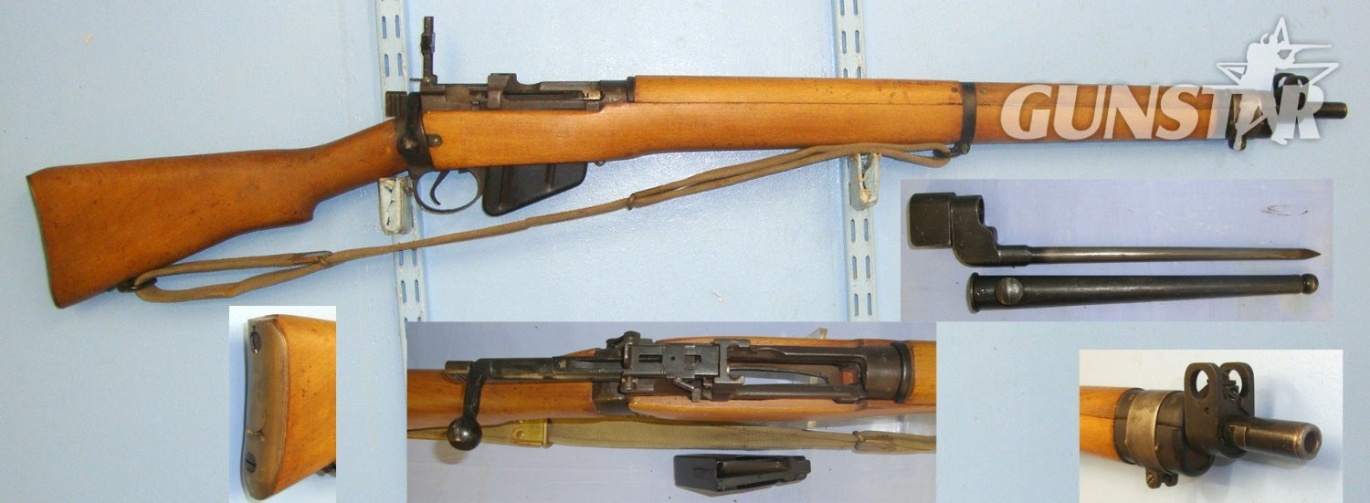 Lee Enfield With Sling, No.4 MK II Pig Sticker Bayonet & No.4 MK 1 Scabbard. D 5999 Bolt Action None Rifle