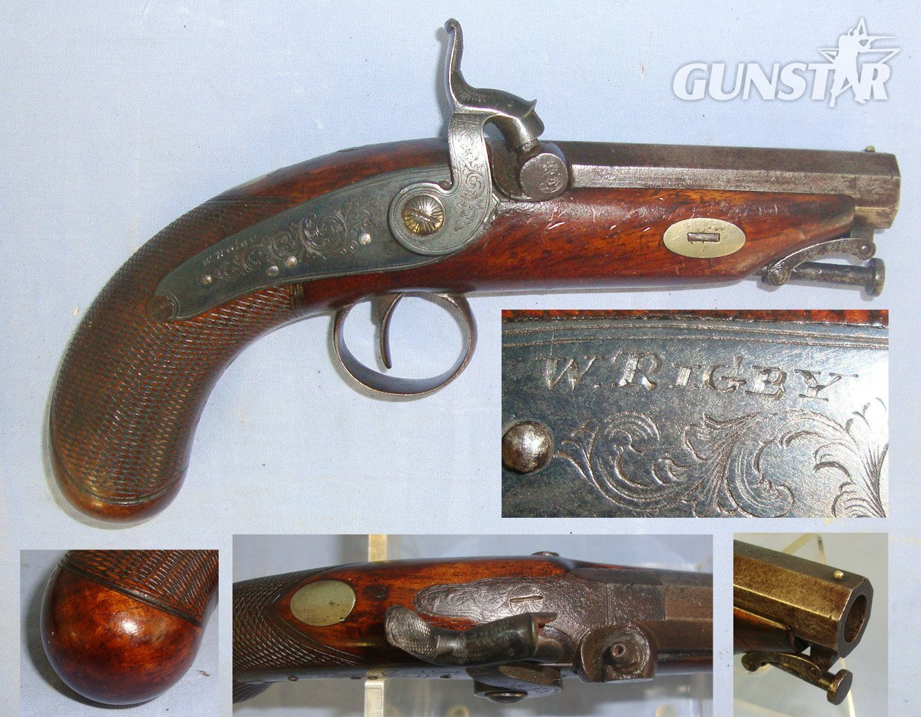 W. & J. Rigby Octagonal Barrel & Captive Steel Ram Rod. Sn 22676 .45 Muzzleloader in 
