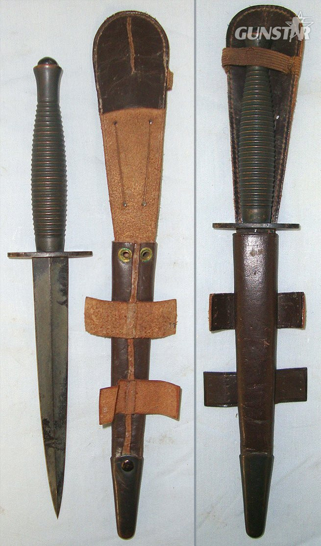  WW2 Era British 3rd Pattern Commando Fairbairn Sykes FS Fighting Knife With No.3 Mould Marked Hilt, Guard Stamped ‘I9’ & ‘5’ & Scabbard. ED 901 Knive