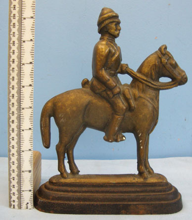 Victorian Cast Iron \'Door Stop\' Depicting Lord Kitchener On Horse Back Mounted Lord Kitchener On Horse Back Mounted On A Metal Plinth. Other Accessory